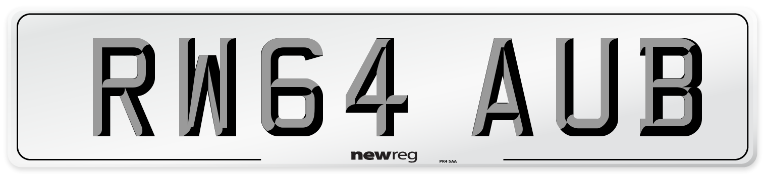 RW64 AUB Number Plate from New Reg